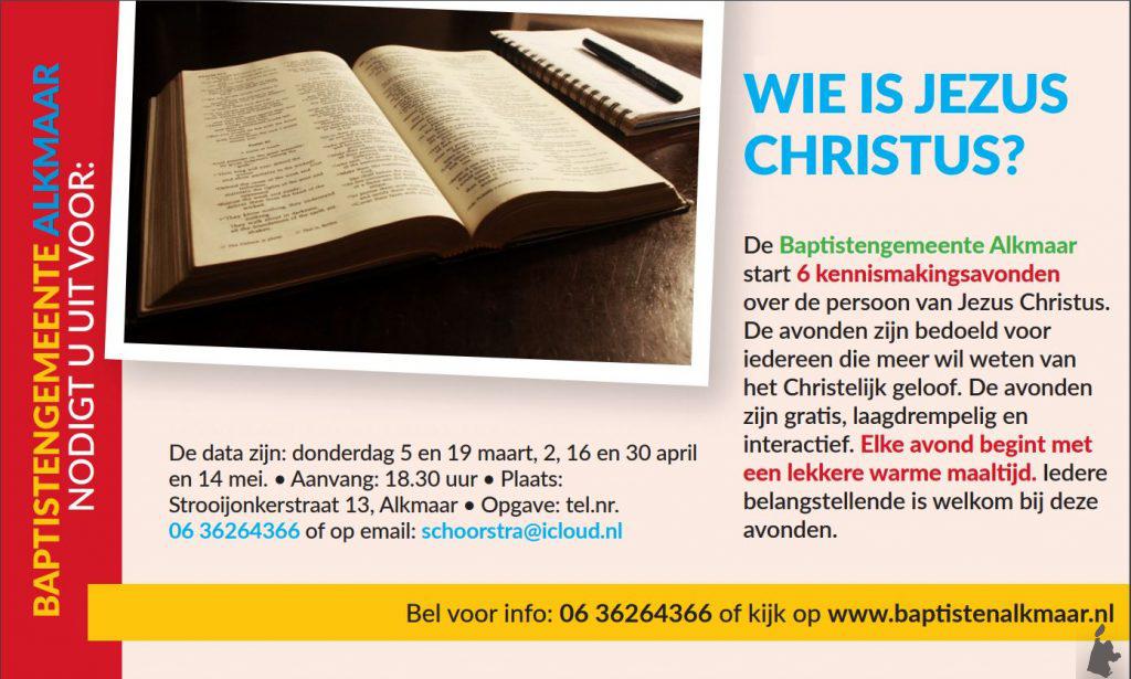 Cursus â€˜Wie is Jezus Christusâ€™ De Rank Baptistengemeente Alkmaar