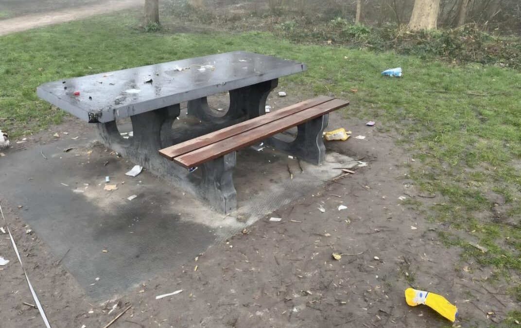 Wij verwijderen picknicktafel Bogtmanpark vanwege aanhoudende vernielingen